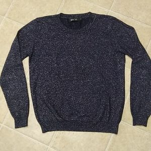 Navy Blue silver shimmer crew neck Sweater